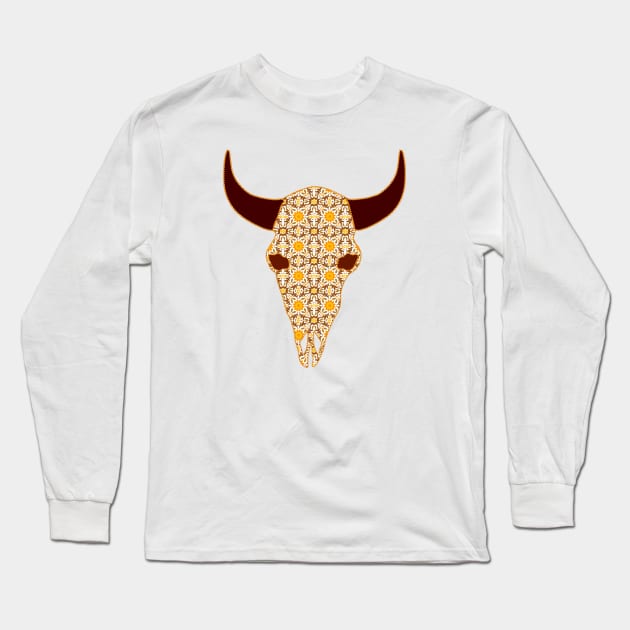 Buffalo Skull Long Sleeve T-Shirt by Nuletto